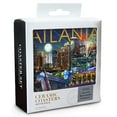 thumbnail image 2 of Atlanta, Georgia, Skyline at Night (Absorbent Ceramic Coasters Set of 4 Matching Images, Cork Back, Kitchen Table Decor), 2 of 3