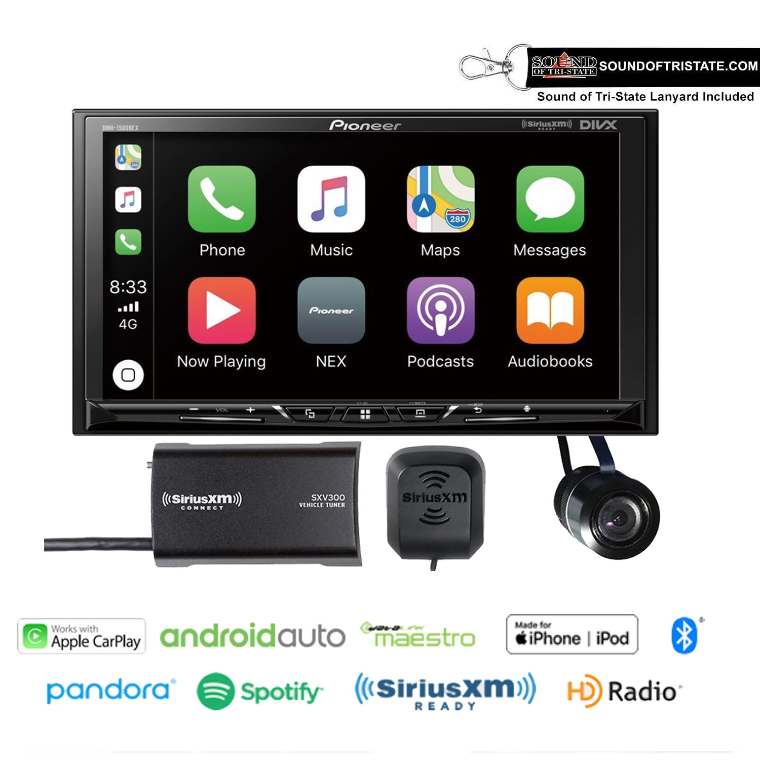 Pioneer DMH1500NEX 7" w/ SiriusXM Tuner SXV300V1 and Bullet Style