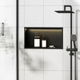 thumbnail image 5 of WAASOSCON Stainless Steel Shower Niche 27.5 X 11 X 5inch Wall Niche with Non-dimmable LED Light Recessed Niche Shower Bathroom Wall Niche Shelf for Bathroom Storage biological, 5 of 9