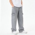 thumbnail image 2 of Gibobby Boys Pants Little Boys Pants Cargo Joggers Pants 2T 3T 4T 5T 6T 7T Toddler Quick Dry Lightweight Hiking Pants Kids Toddler Pull On Pants(12-13 Years,Grey), 2 of 4