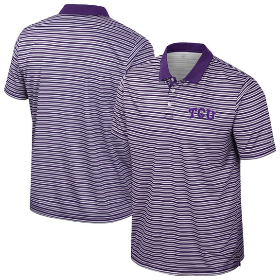 Men's Colosseum Purple TCU Horned Frogs Striped Polo