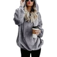 thumbnail image 3 of Sudadera De Felpa Holgada Con Capucha Y Cordón Para Mujer, 3 of 6