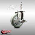 thumbnail image 2 of 4 Inch 316SS Gray Polyurethane Swivel ½ Inch Threaded Stem Caster with Brake, 2 of 2