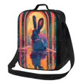 thumbnail image 1 of Disketp Neon Rabbit In Archway Bolsa Térmica Estampada para Almuerzo, Lonchera para Hombres y Mujeres Adultos, 1 of 7
