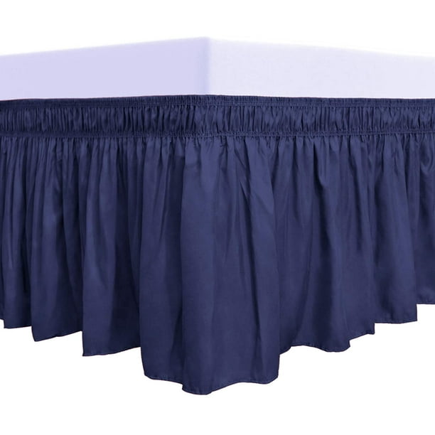 EasyGoing Wrap Around Ruffled Bed Skirt 14 Inch for Queen, King Size