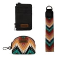 thumbnail image 5 of Wrangler Aztec Keychain Wristlet Wallets for Women Western Dual Pouch Wristlet Credit Card Holder Wallet with Zipper Pocket, Geometric-Black, 5 of 7