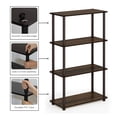 thumbnail image 3 of Furinno Turn-N-Tube Toolless Assembly Storage Shelves, 4-Tier Black Book Shelf, Open Storage Booshelf, for Organization and Storage, Living Room, Home Office, Bedroom, Black Walnut, 3 of 4