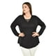 thumbnail image 1 of Blusa con encaje y escote cruzado Roman Fashion /Tallas Extras, 227 (Negro) negro 40, 1 of 6