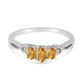 thumbnail image 6 of 14k White Gold Oval Citrine And Diamond Three Stone Ring, 6 of 6