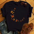 thumbnail image 1 of T-shirt Femme Imprimé Mode Fleur Papillon Manches Courtes Décontracté Haut Graphique, 1 of 7