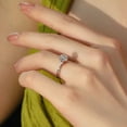 thumbnail image 4 of Anillo de compromiso abierto de moissanita con piedra Sansheng de estilo coreano y seis garras de diamante micro de 1 quilate, regalo de plata esterlina, 4 of 5