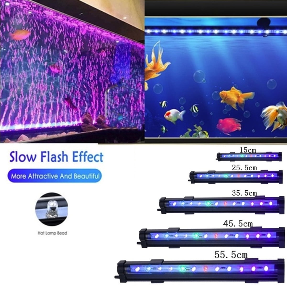 Aquarium Fish Tank LED Strip Light Air Bubble Lamp Underwater