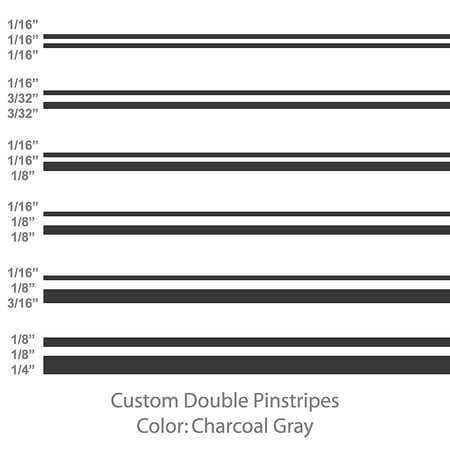 Pinstripes Car Graphics - Double Pinstripes (Charcoal Gray) Size:1/16