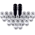 thumbnail image 2 of cciyu Set of 20 Silver 6 Spline Chrome Wheel Lug Nuts + 2 Keys for Acura for Cadillac for Chevy for Ford for Honda for Kia for Lexus for Lincoln for Toyota 1982-2014 12×1.5 Drive Close End 1.38" Tall, 2 of 5