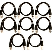 Seismic Audio SAXLX-3, 8 Pack of Black 3 Foot XLR Patch Cables