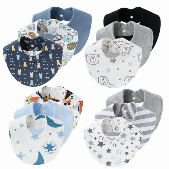 Yoyauz Organic Baby Bib Soft Cotton Drooling And Teething Bib Suitable For Baby Girls And Boys Extra Absorbent, Easy To Clean And Put On And Take Off Suitable For Toddlers Newborns Babies 0-24 Months