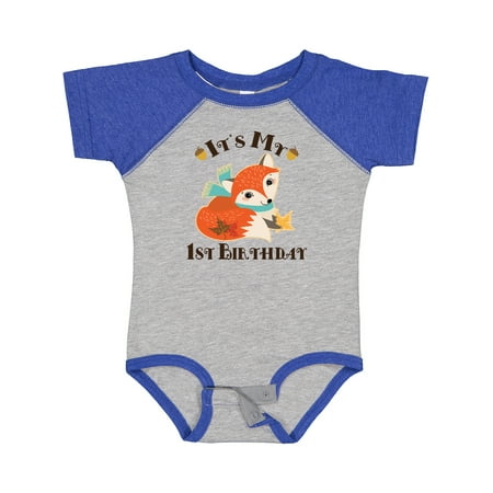 

Inktastic 1st Birthday Woodland Fox Gift Baby Boy or Baby Girl Bodysuit
