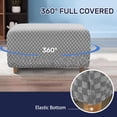 thumbnail image 4 of CHOK 2024 Stretch All-inclusive Ottoman Covers Slipcover Rectangle  Checked Jacquard Ottoman Slipcovers With Elastic Bottom Removable Stool Cover Sofa Footstool Protect-white-Oversized-XL, 4 of 7