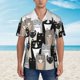 thumbnail image 2 of Balery Colors Cats Camisas hawaianas de manga corta para hombre, camisas playeras de corte holgado, camisas de vacaciones con botones,Medium, 2 of 7