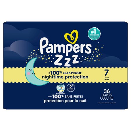 PAMPERS SWADDLERS OVERNIGHT ZZZ BABY DIAPERS SIZE 7, 36 COUNT (SELECT FOR MORE OPTIONS)