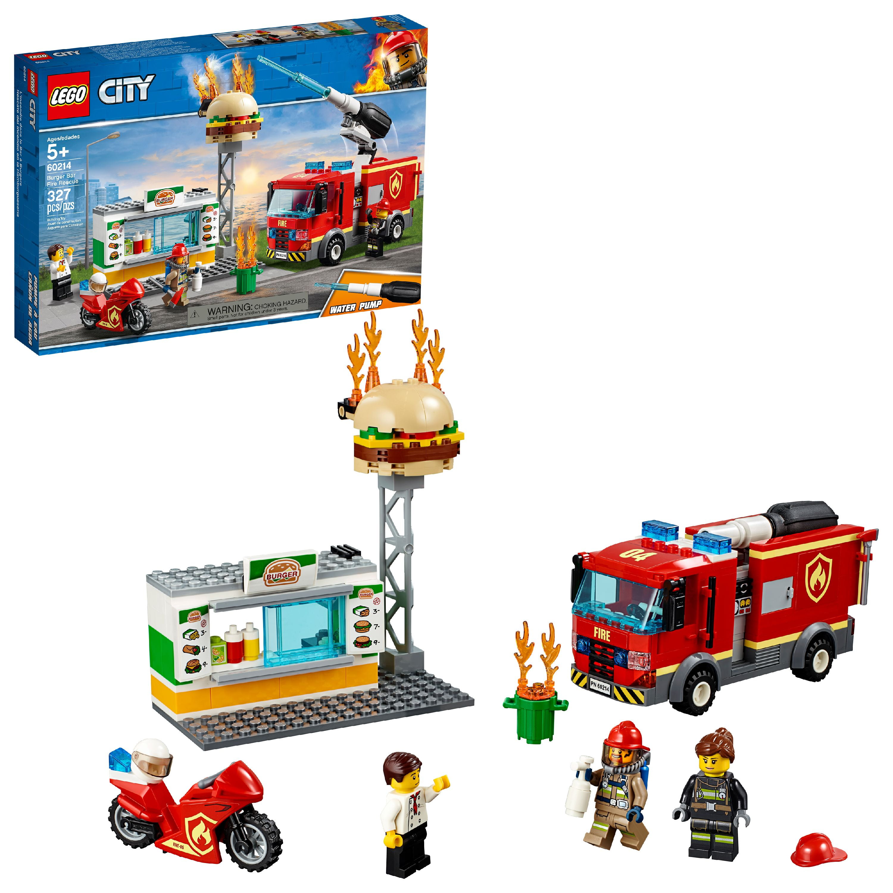 LEGO City Fire Burger Bar Fire Rescue 60214 Fire Truck Toy