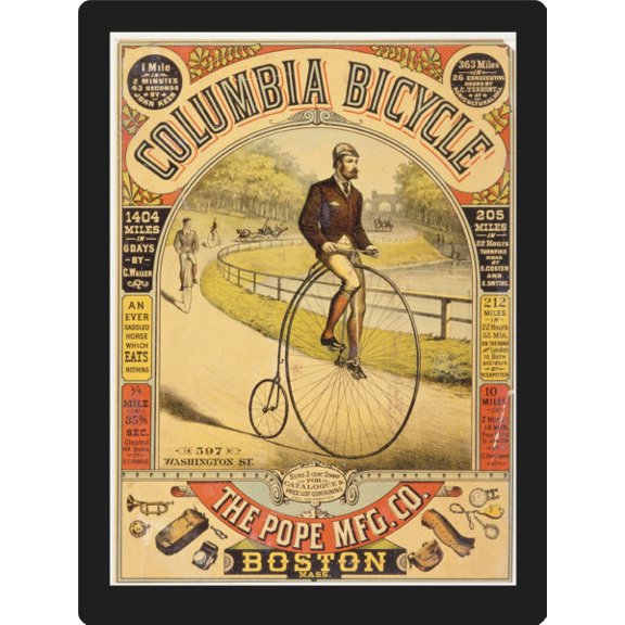 Best Posters Columbia Bicycle Ad Replica Art Poster 11In x 17 In 11x17 Poster Color Category: Multi, Unframed, Ages: Adults