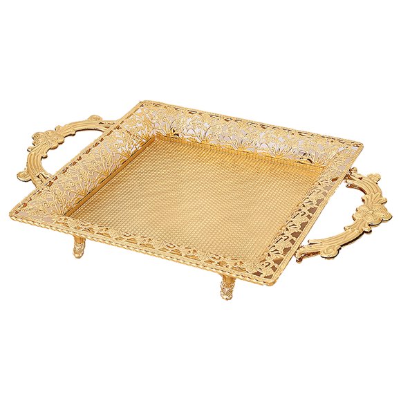 Golden Iron Display Tray for Storage with Delicate Design and Sturdy Build 7 Inch
