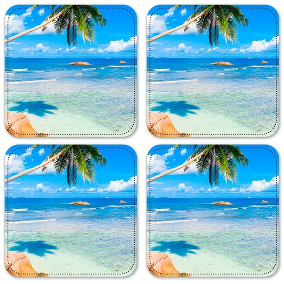 Vinyl Drink Coasters - Set of 4 - Rocky Beach