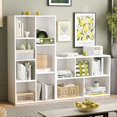 thumbnail image 5 of oneinmil 7 Cube Bookshelf, White Cube Organizer and Display Shelf with Storage, Stackable Bookcase for Small Space, Wooden Cube Shelf Easy to Match for Living Room, Bedroom, Study Room and Office, 5 of 13