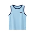 thumbnail image 5 of WPPGONE Kids Boys Active Tank Tops Contrast Ringer Trim Sleeveless Workout Shirts Chest Patch Detail Breathable Summer Gym Tees Casual Sports Basketball Running Clothes Outfits, 5 of 8