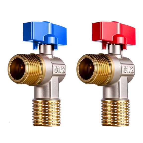 MOMOJIA Water Flows Control Valves 1/2inch Turn Angle Stop Valves Hot/Cold Water Shut Off Valves for Heating and Plumbing Systems