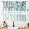 thumbnail image 2 of Eucalyptus Botanical Leaves Floral Kitchen Window Curtains Butterfly Farmhouse Flower Leaf Small Window Treatment Blue Grey Cafe Short Curtains for Bathroom Treatment Tier Drapes 27.9x39 inch, 2 of 6