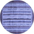 thumbnail image 1 of Ahgly Company Machine Washable Indoor Round Abstract Blue Modern Area Rugs, 4' Round, 1 of 4