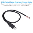 thumbnail image 4 of Cable de alimentación tipo pigtail USB 5V 5A de 0.5M/2Ft de Uxcell, 4 piezas de conector de cable abierto de 2 pines con enchufe USB-A de 18AWG, 4 of 5