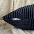 thumbnail image 3 of Fancy Homi Set of 2 Navy Blue Boho Decorative Throw Pillow Covers 18x18 inch for Living Room Bedroom Couch Bed Sofa, Modern Farmhouse Home Decor, Soft Striped Plaid Corduroy Accent Cushion Case, 3 of 5