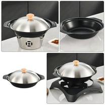 FRCOLOR Iron Sukiyaki Hot Japanese Style Soup Pot Seafood Pot Pasta Pot with Lid Round Cooking Pot Cooking Wok Double Handle Cooking Pot
