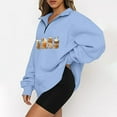 thumbnail image 1 of 2023 Chandail en Molleton Mode pour Femmes 50 % de Réduction Liquidation Femmes Décontracté Imprimé Halloween Col Rabattu Manches Longues Blouse Ample Pull Tops, 1 of 4