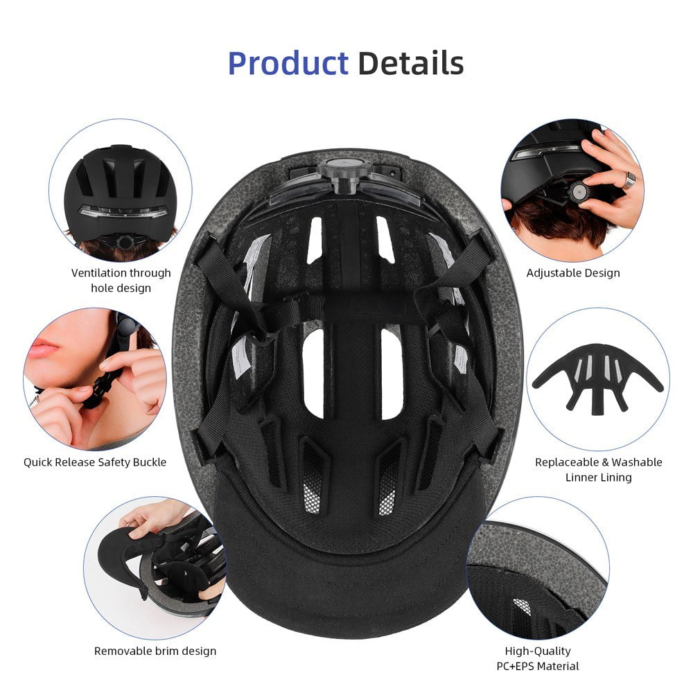 Waterproof Cycling Helmet with LED Turn Signal for Bikes and Scooters