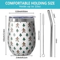 thumbnail image 5 of 12oz Stemless Wine Tumblers White Bigfoot and Pine Tree Pattern Vacuum Insulated Stainless Steel Travel Tumbler Cups Mug with Lid and Straw for Champaign,Cocktail,Beer with Cleaning Brush, 5 of 5