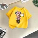 thumbnail image 3 of Linda camiseta de algodón de Minnie de Disney para niños, camiseta informal de algodón, moda de verano para niñas, camiseta deportiva de cuello redondo para niños, ropa para bebés, 3 of 5