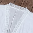 thumbnail image 4 of Swimsuit Cover Up for Women Open Front Kaftan Cardigan Swimwear Cover Up White Lace Stitching Bathing Suit Cover Up Shermie, 4 of 6