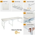 thumbnail image 3 of Ktaxon 6' Outdoor Portable Aluminum Camping Picnic Table, 3-Level Adjustable Height Metal Folding Dining Table,  Use for Camping Party Wedding Garden Commercial Entertaining Events, White, 3 of 8