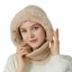 thumbnail image 5 of Mono con bufanda y estampado de cáñamo clásico de moda, gorro acolchado cálido y frío, gorro de lana para otoño e invierno, 5 of 5