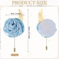thumbnail image 2 of Uxcell 6 Pcs Ramilletes de Rosa para Novios Pins para Hombres Ceremonia de Boda Aniversario Prom Fiesta Formal, Azul Claro(4.7"x2"), 2 of 7
