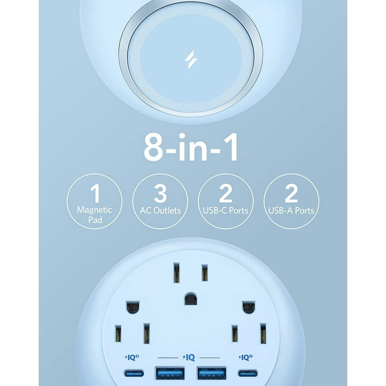 Anker 637 Magnetic Charging Station (MagGo) 8-IN-1 Wireless Charger USB C Power Strip,Blue - Walmart.com Anker 637 Magnetic Charging Station (MagGo) 8-IN-1 Wireless Charger USB C Power Strip,Blue - Walmart.com