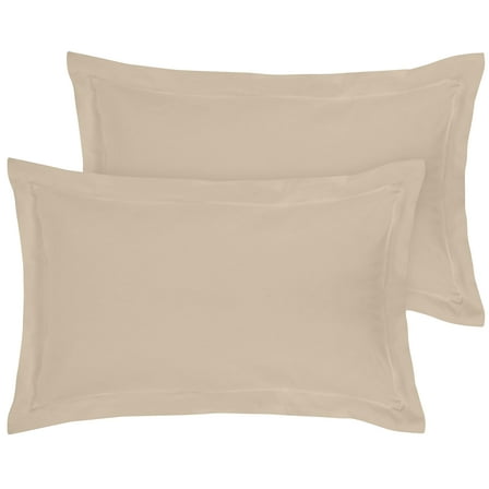 Royale Linens Pillow Shams 2 Pack Euro Size 26x26 Inch - Brushed 1800 Microfiber - Bed Pillow Shams, Wrinkle & Fade Resistant Super Soft and Cozy - Envelope Closure - Oxford Pillowcase (Euro, Sand)