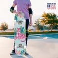 thumbnail image 4 of 31"x8" Pink Leopard Complete Skateboards for Beginners, Double Kick 7 Ply Maple Deck Tropical Leaf cute animal Skateboard with Wheels, Gifts for Kids Teens, 4 of 8