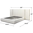 thumbnail image 2 of Avalon Velvet Upholstered King Platform Bed with Wings in Cream, 2 of 2