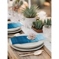 thumbnail image 5 of Sky Blue Ombre Cloth Napkins Set of 6 Reusable Dinner Napkins, Modern Abstract Art Ocean Oil Painting Cocktail Napkin Washable Table Napkins for Wedding/Holiday Party/Baby Shower 20"x20", 5 of 7