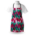 thumbnail image 3 of Floral Apron Abstract Art Flower Polka Dotted Tulips on Geometric Background Illustration, Unisex Kitchen Bib Apron with Adjustable Neck for Cooking Baking Gardening, Jade Green and Red, by Ambesonne, 3 of 3